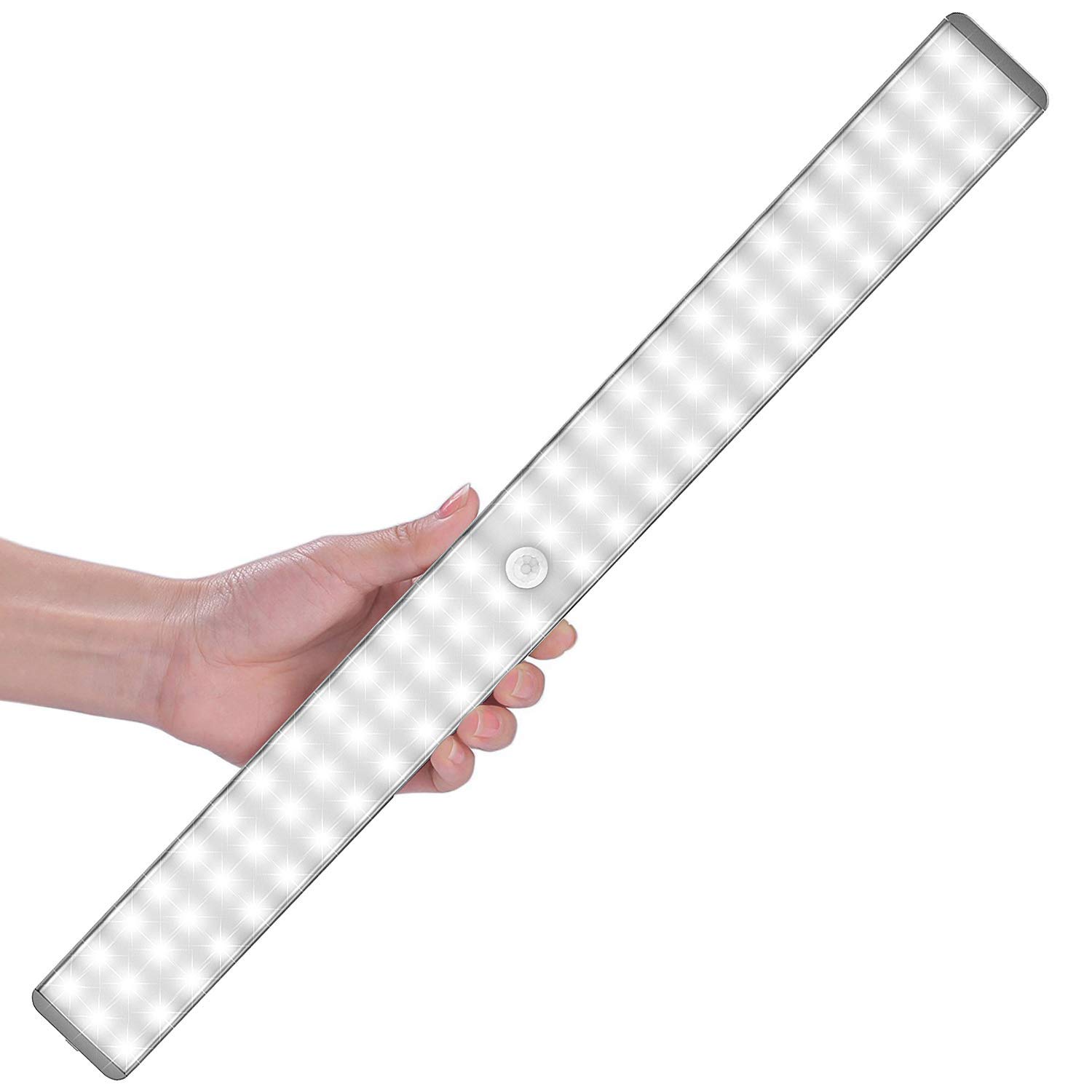 LED Closet Light, Newest Version Rechargeable 78-LED Motion Sensor Closet Light Wireless Under Cabinet Light with Large Battery Life 2400mAh for Closet, Cabinet, Wardrobe, Kitchen, Hallway